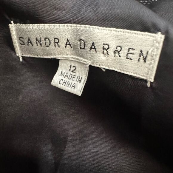 Sandra Darren Casual Blue Denim Dress Button up Structured Belted Size 12 - Picture 4 of 10